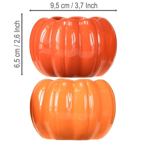 daiktų Keraminis moliūgų vazonas, oranžinis, Ø9,5 cm, aukštis 6,5 cm, 4 vnt.