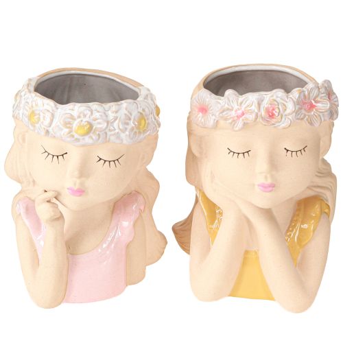 Floristik24 Sėjamoji Keraminė Dreaming Girl Asorti H19,5cm 2vnt