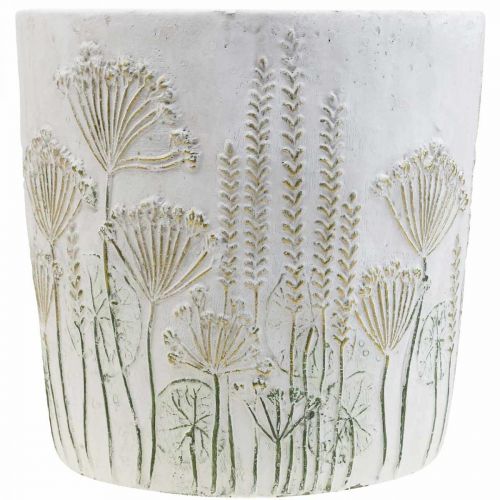 daiktų Planter Keraminis balto aukso gėlių vazonas Ø17,5cm H16,5cm