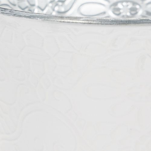 daiktų Metalinis vazonas, pastelinės baltos spalvos, Ø16 cm, aukštis 14 cm