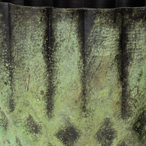 daiktų Vintažinis metalinis gėlių vazonas, žalias, Ø14/12 cm, 2 vnt. rinkinys