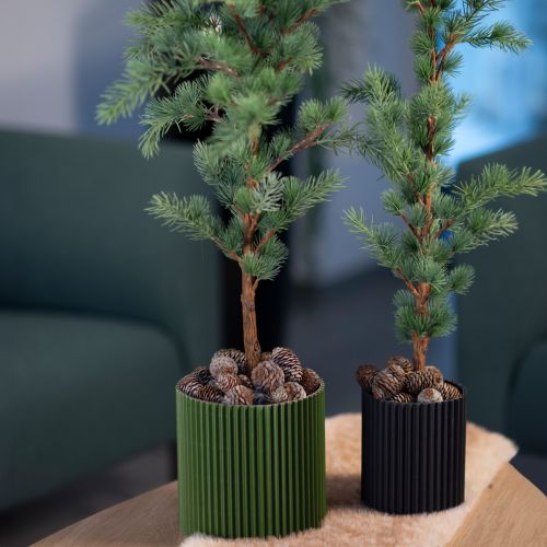 Popieriniai gėlių vazonai, tamsiai žali, Ø13 cm, aukštis 12 cm, 4 vnt.