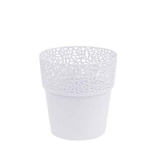 Floristik24 Sėjamoji plastikinė balta Ø11,5cm H12,5cm 1 vnt