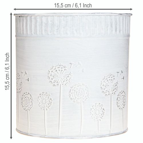 daiktų Sodinamosios kiaulpienės Metalinis vazonas Baltas Ø15,5cm H15,5cm