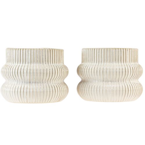 Floristik24 Sodinamosios keramikos vazonas su grioveliais Ø10cm H11cm 2vnt