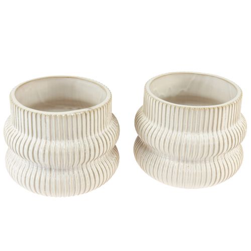 Floristik24 Sodinamosios keramikos vazonas su grioveliais Ø10cm H11cm 2vnt