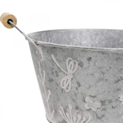 Floristik24 Sodinamosios metalinės dekoratyvinės dubenėlio gėlių rankena Ø24,5cm H10cm