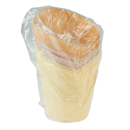 daiktų Sodinamojo popieriaus austa vanilė, oranžinė, rožinė Ø7cm H13cm 12 vnt.