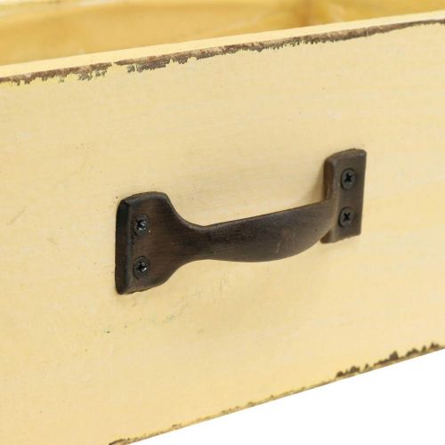 Floristik24 Cachepot augalų stalčių augalų dėžutė medinė geltona 25×13×9cm