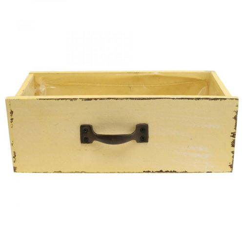 Floristik24 Cachepot augalų stalčių augalų dėžutė medinė geltona 25×13×9cm