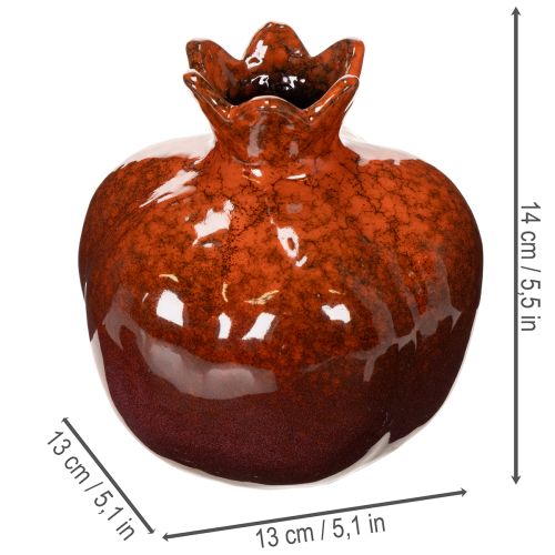 Keraminė granato dekoracija, blizgi, 14 cm | Floristik24.lt