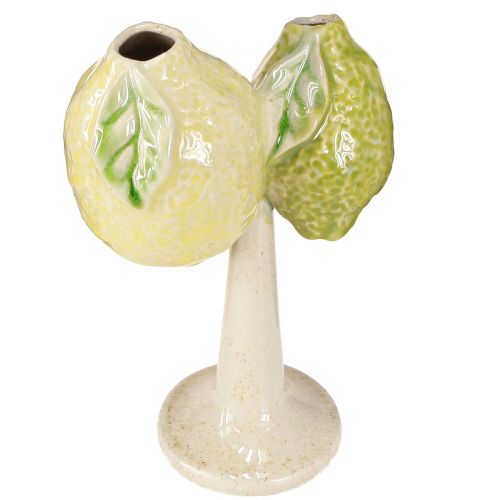Floristik24 Keraminė citrininė vaza Viduržemio jūros regiono stalo dekoracija, aukštis 22 cm