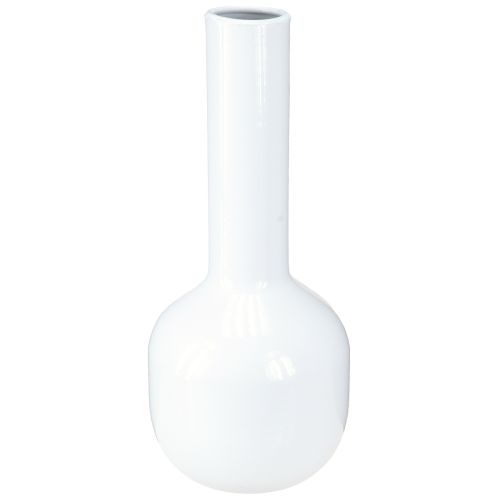 Moderni dekoratyvinė vaza metalinė vaza kreminė balta Ø10.5cm H25.5cm