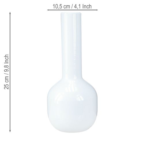 daiktų Moderni dekoratyvinė vaza metalinė vaza kreminė balta Ø10.5cm H25.5cm