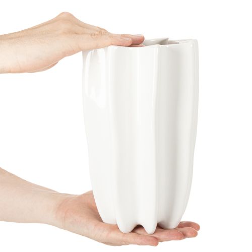 Briaunota vaza, aukšta dekoratyvinė vaza džiovintoms gėlėms, 24 cm | Floristik24.lt