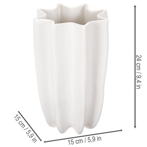 Briaunota vaza, aukšta dekoratyvinė vaza džiovintoms gėlėms, 24 cm | Floristik24.lt