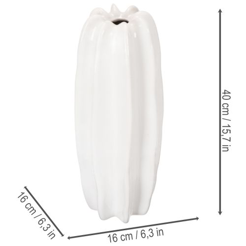Briaunota vaza, moderni keraminė vaza džiovintoms gėlėms, 40 cm | Floristik24.lt