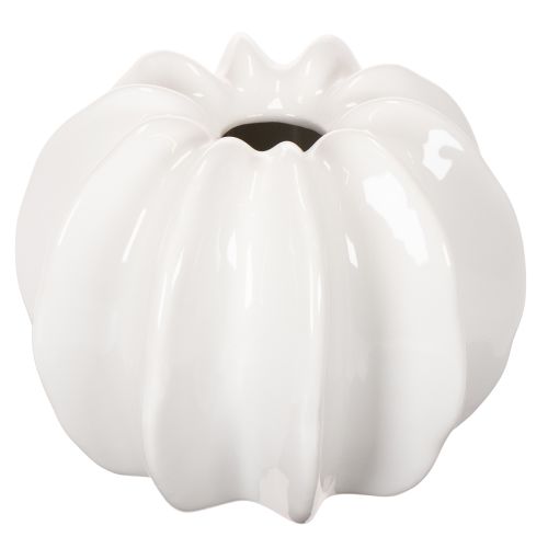Dekoratyvinė moliūgų vaza, blizgi, rudens dekoracija svetainei, 19 cm