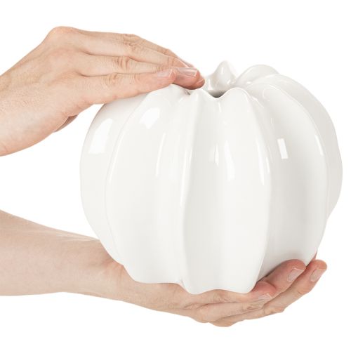 Dekoratyvinė moliūgų vaza, blizgi, rudens dekoracija svetainei, 19 cm | Floristik24.lt