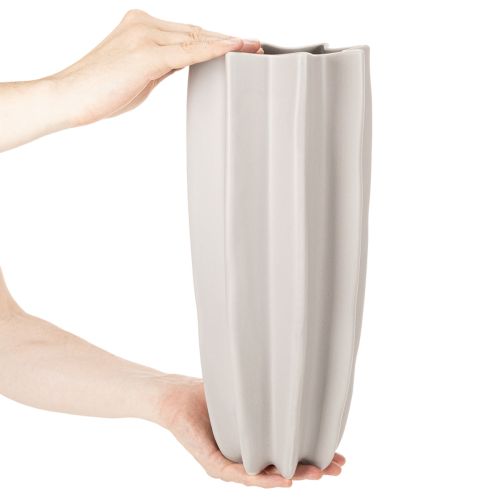 Moderni briaunota vaza, aukšta dekoratyvinė vaza džiovintoms gėlėms, 38 cm | Floristik24.lt