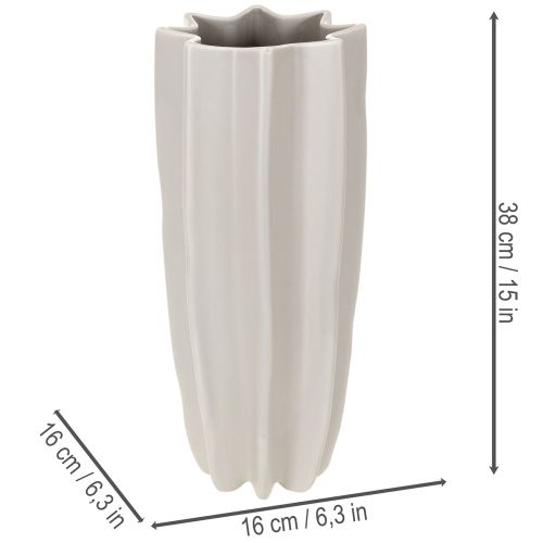 Moderni briaunota vaza, aukšta dekoratyvinė vaza džiovintoms gėlėms, 38 cm | Floristik24.lt