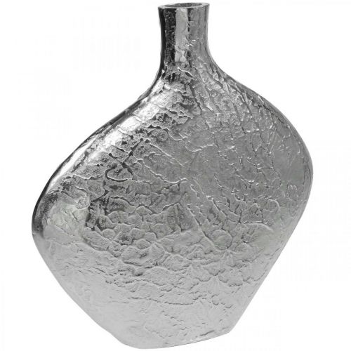 Dekoratyvinė vaza metalinė kalama gėlių vaza sidabrinė 33x8x36cm