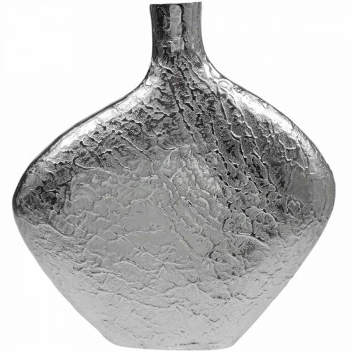 daiktų Dekoratyvinė vaza metalinė kalama gėlių vaza sidabrinė 33x8x36cm