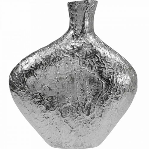 daiktų Dekoratyvinė vaza metalinė kalama gėlių vaza sidabrinė 24x8x27cm