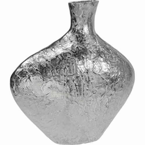 Dekoratyvinė vaza metalinė kalama gėlių vaza sidabrinė 24x8x27cm