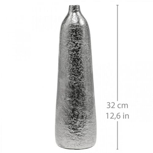 daiktų Dekoratyvinė vaza metalinė kalama gėlių vaza sidabrinė Ø9,5cm H32cm