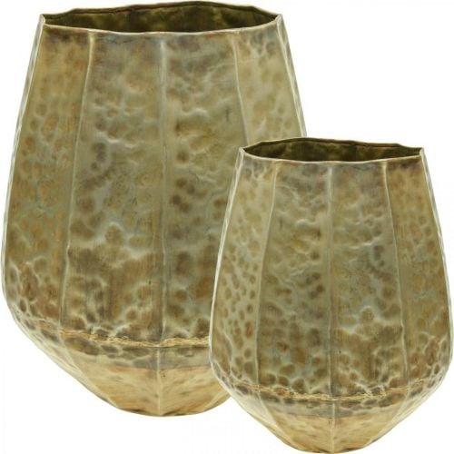 Dekoratyvinė vaza metalinė vaza vintažinė žalvario Ø43/30cm rinkinys iš 2 vnt