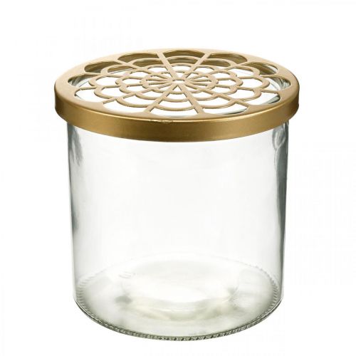 Stiklinė vaza su įkišamu dangteliu, įkišamu tinkleliu, stalo vaza su įkišamu pagalbiniu įtaisu H10cm Ø10cm