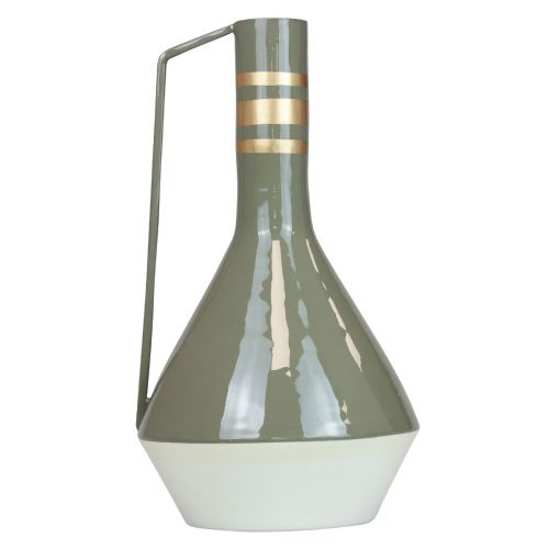 daiktų Vaza Metalinė rankena Vintage Deco ąsotis Pilka auksinė Ø18cm H33cm