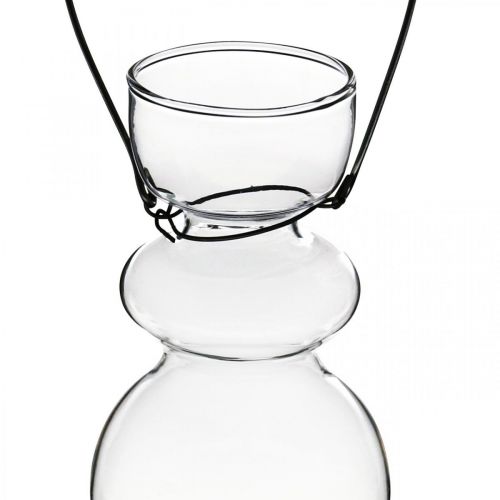 daiktų Mini stiklinės vazos, skirtos pakabinti kronšteiną, H11/11,5 cm, 2 vnt