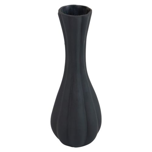 Vaza juodo stiklo vazos grioveliai gėlių vazos stiklas Ø6cm H18cm