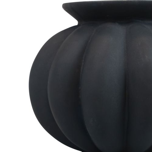 daiktų Vaza juodo stiklo vaza svogūninė dekoratyvinė vazos stiklas Ø11cm H9cm