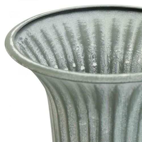 Floristik24 Dekoratyvinė vaza vintažinė taurė vaza taurė vaza pilka H21.5cm Ø15cm