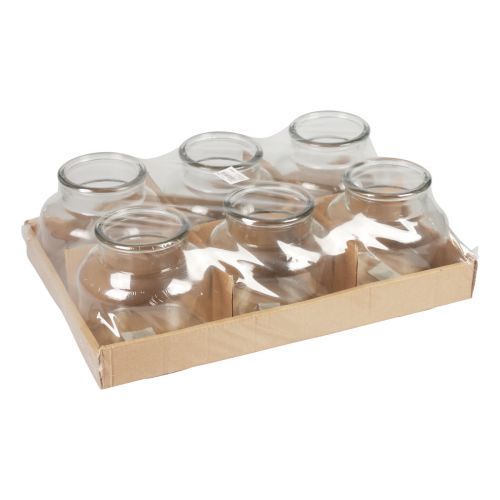 Floristik24 Mini vazos stiklo dekoravimas retro stiklo vazos Ø12cm H12cm 6 vnt