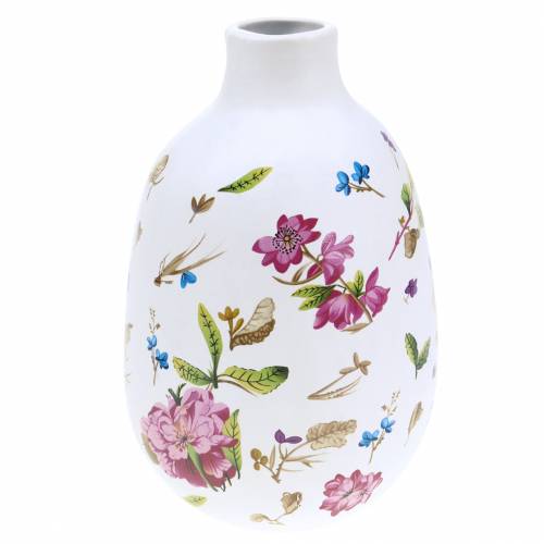 Floristik24 Dekoratyvinė vaza balta gėlių Ø11cm H17,5cm