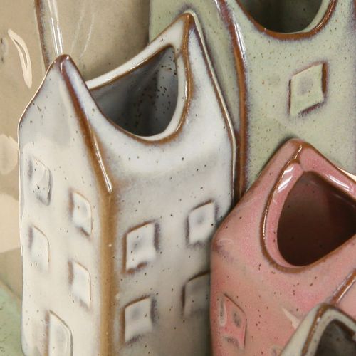 daiktų Mini vazų rinkinys, spalvingi nameliai stalo dekoravimui, 14 cm