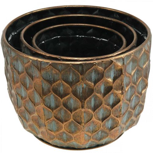 Floristik24 Senovinis gėlių vazonas vario spalvos Ø22/28/35cm rinkinys iš 3 vnt