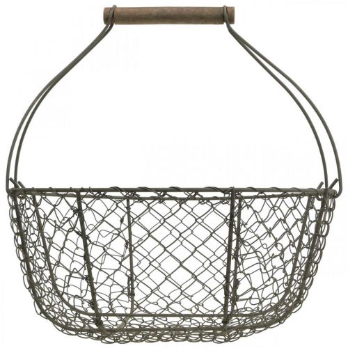 Floristik24 Senovinis vielos krepšelis metalinis krepšelis augalas krepšelis metalinis Ø17/23,5/30cm rinkinys 3