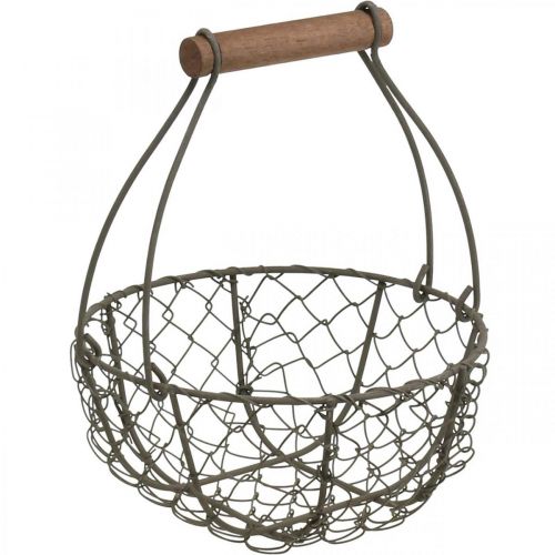 Floristik24 Senovinis vielos krepšelis metalinis krepšelis augalas krepšelis metalinis Ø17/23,5/30cm rinkinys 3