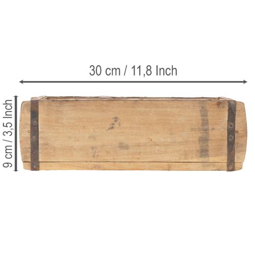 Vintažinis medinis vazonas-dėžutė plytos formos, 30 cm | Floristik24.lt