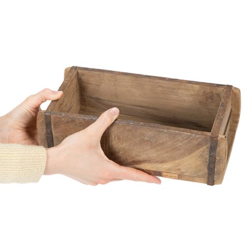 Vintažinis medinis vazonas-dėžutė plytos formos, 30 cm | Floristik24.lt