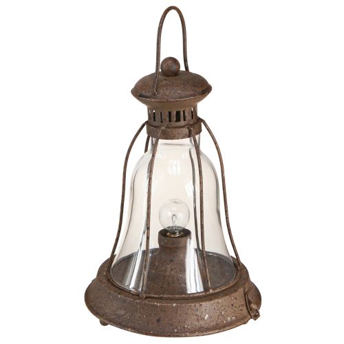 Floristik24 Senovinis LED lempos metalinis dekoratyvinis rūdžių žibintas su laikmačiu H30cm