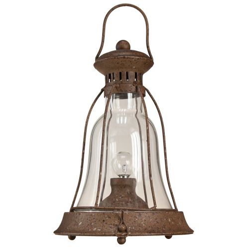 Floristik24 Senovinis LED lempos metalinis dekoratyvinis rūdžių žibintas su laikmačiu H30cm