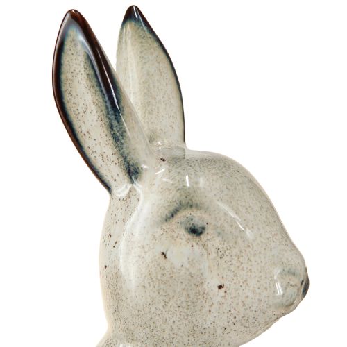 Floristik24 Keraminės triušio figūrėlės pilkos spalvos – mielas Velykų papuošimas 2vnt 22cm
