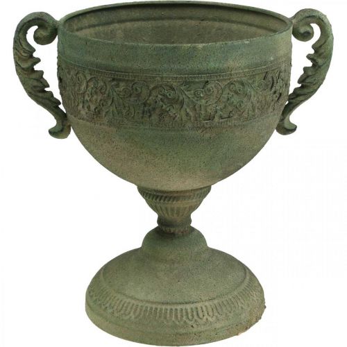 Floristik24 Vintage taurė Planter Metal Rustic taurė su rankenomis H26cm Ø19cm