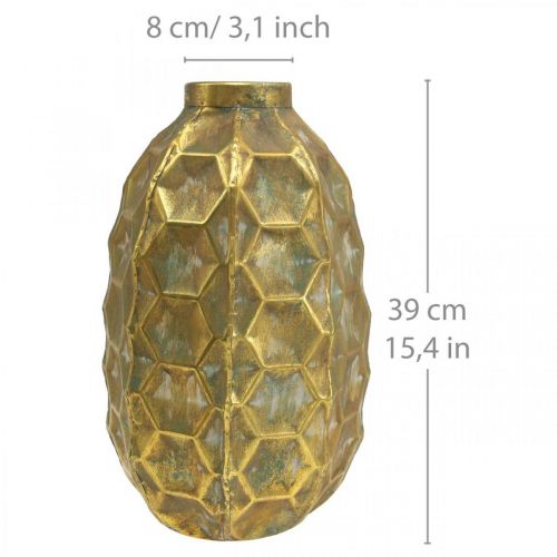 daiktų Vintažinė vaza auksinė gėlių vaza korio išvaizda Ø23cm H39cm